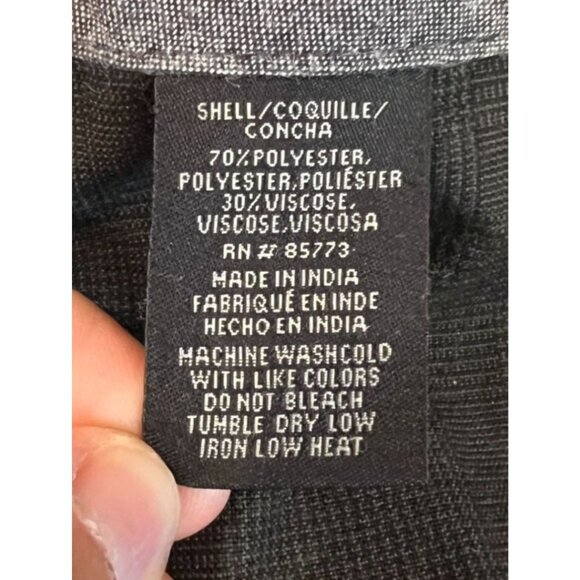 O'Neill Flat Front Shorts Black Blue Plaid Polyester Viscose Lightweight Size 38 - Picture 6 of 9